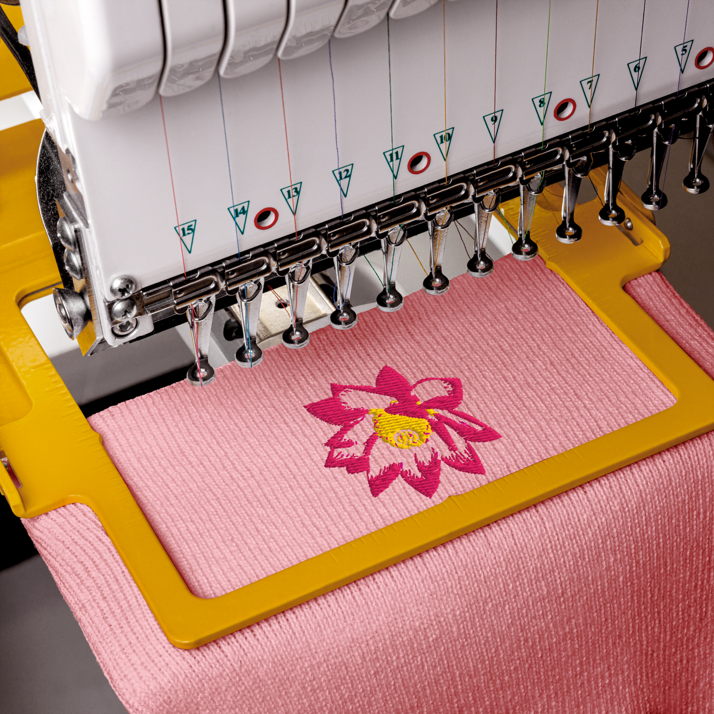 Lotus Embroidered Cuffed Beanie