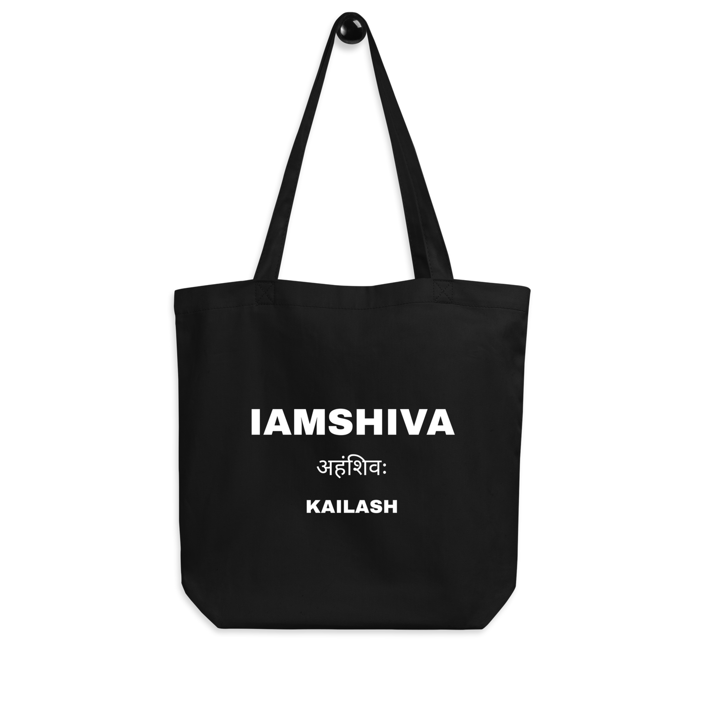 Eco Tote Bag Black and Oyster - I am Shiva - Kailash