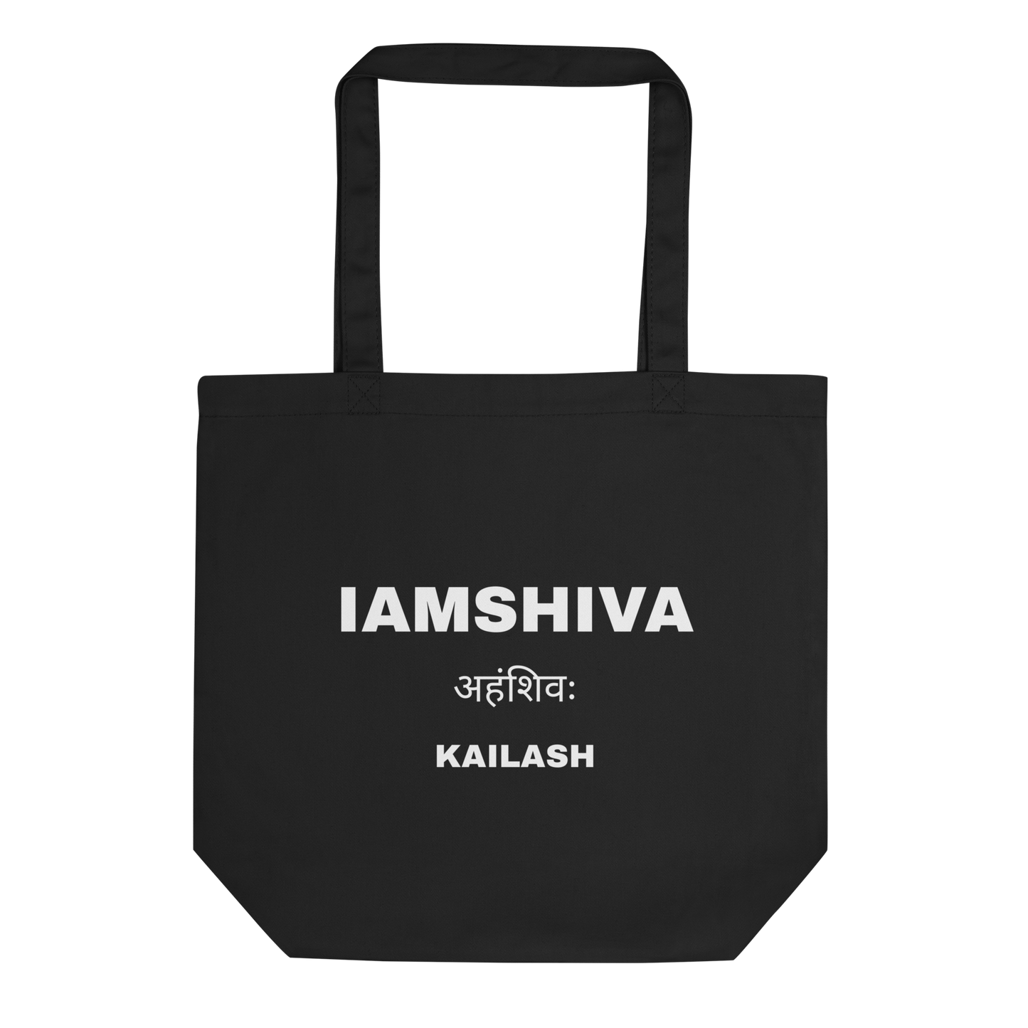 Eco Tote Bag Black and Oyster - I am Shiva - Kailash
