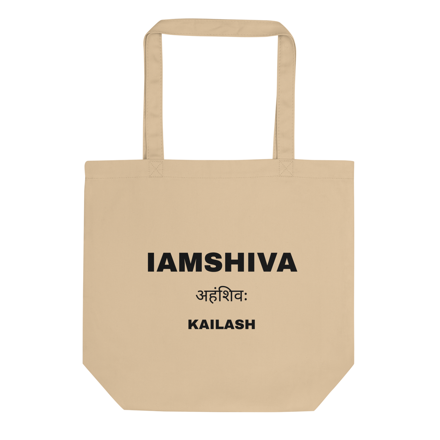 Eco Tote Bag Black and Oyster - I am Shiva - Kailash