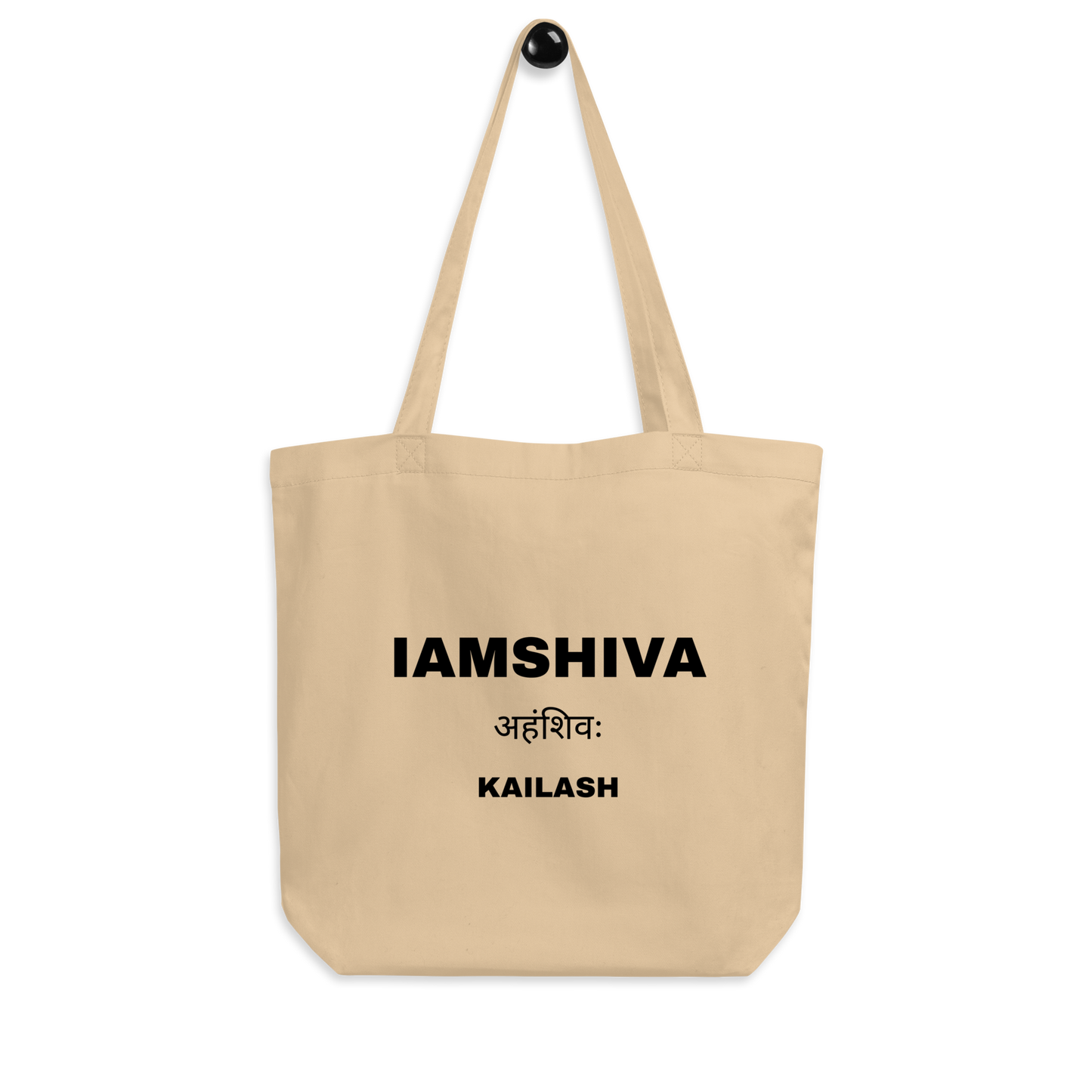 Eco Tote Bag Black and Oyster - I am Shiva - Kailash