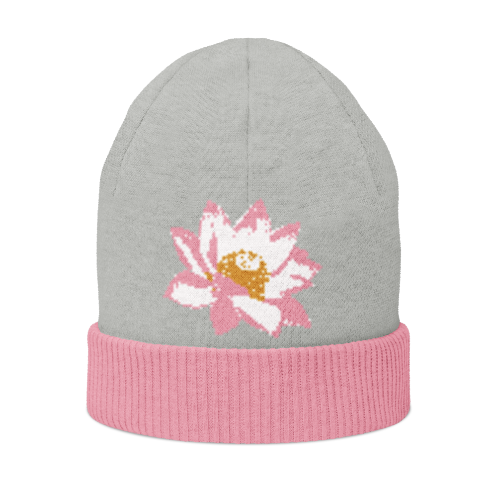 Lotus Bloom Knitted Beanie - Soft Mindful Accessory by I Am Shiva Official