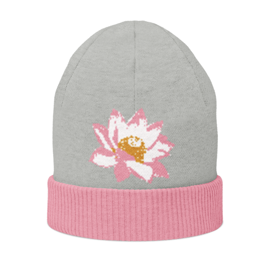 Lotus Bloom Knitted Beanie - Soft Mindful Accessory by I Am Shiva Official