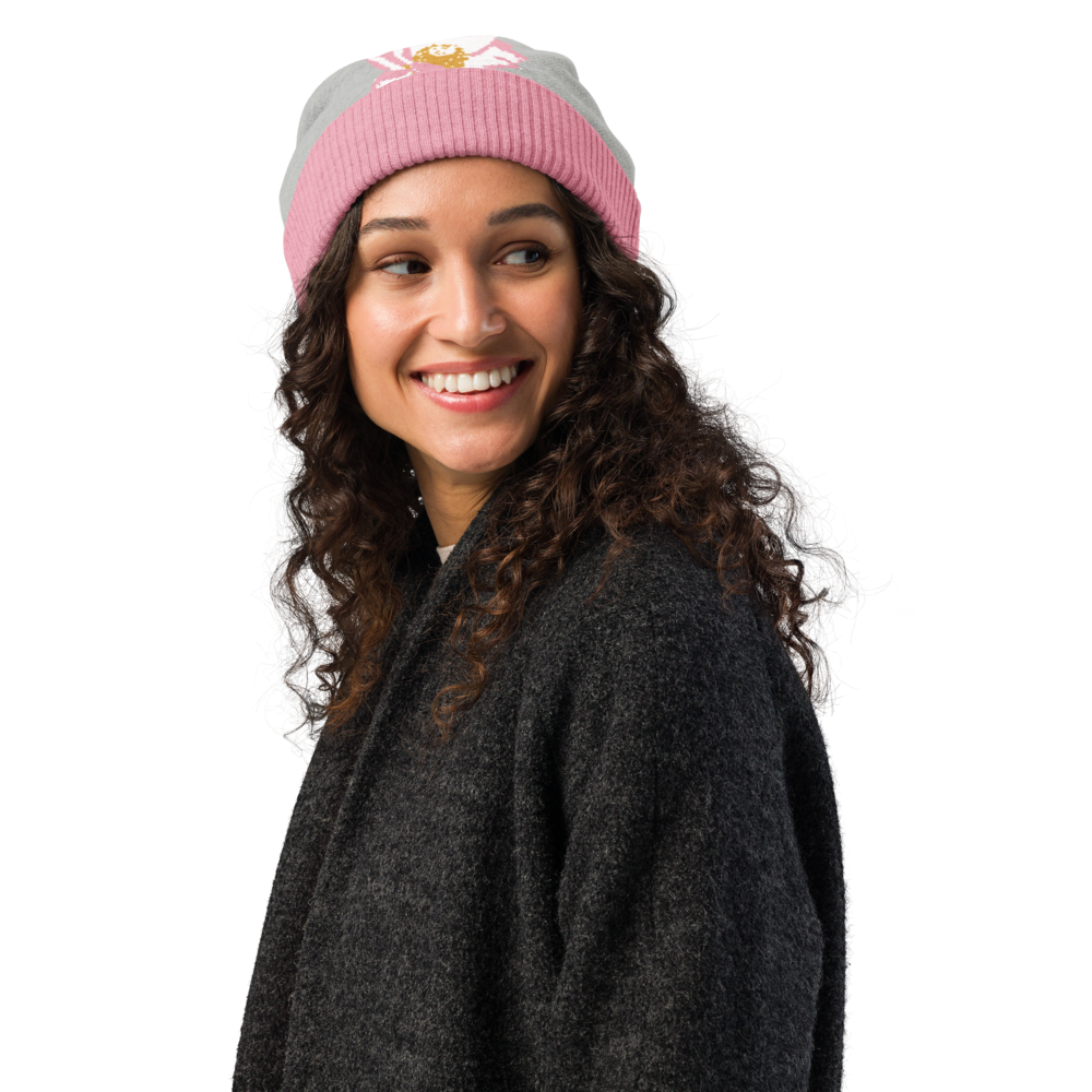 Lotus Bloom Knitted Beanie - Soft Mindful Accessory by I Am Shiva Official